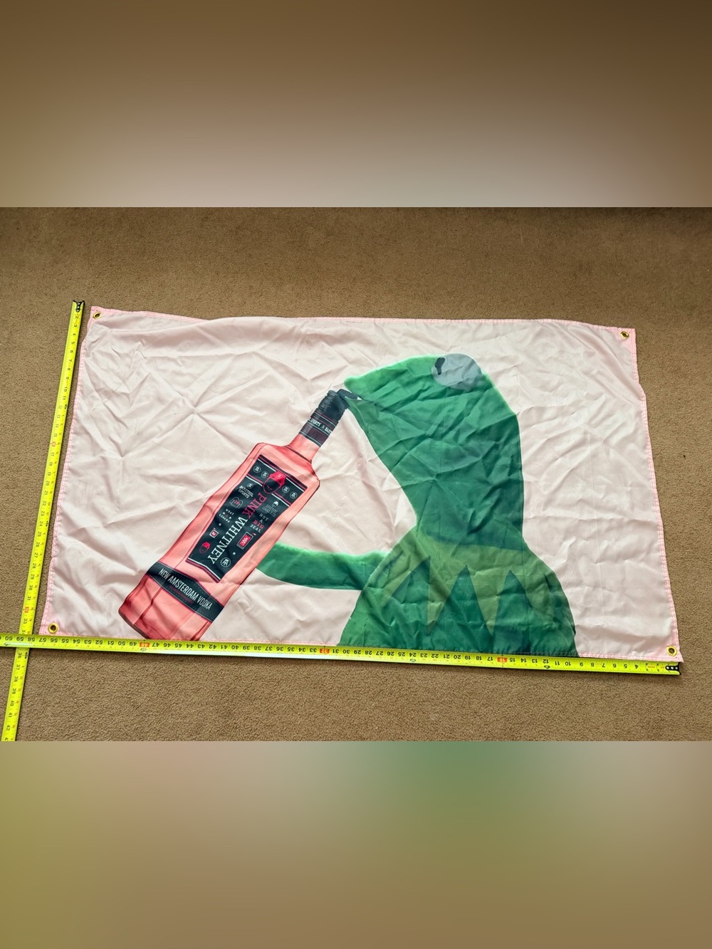 Kermit Pink Whitney Banner/Flag/tapestry- 3x5ft